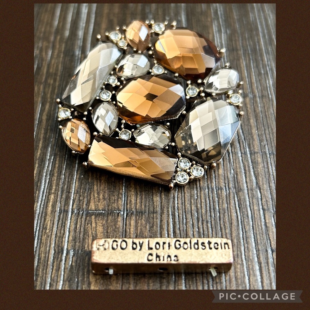 LOGO by Lori Goldstein Multi-Color Crystal Brooch